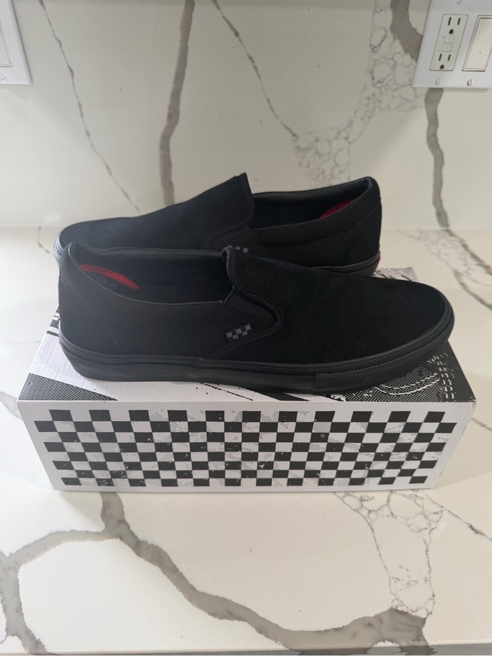 Vans Black Slip-On Suede Loafers